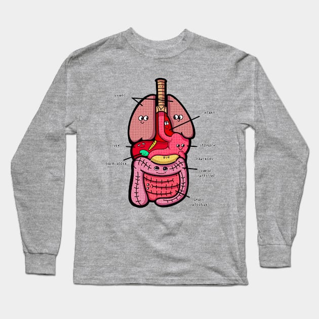 Anatomy Kids Kawaii cute design Long Sleeve T-Shirt by Juliet & Gin